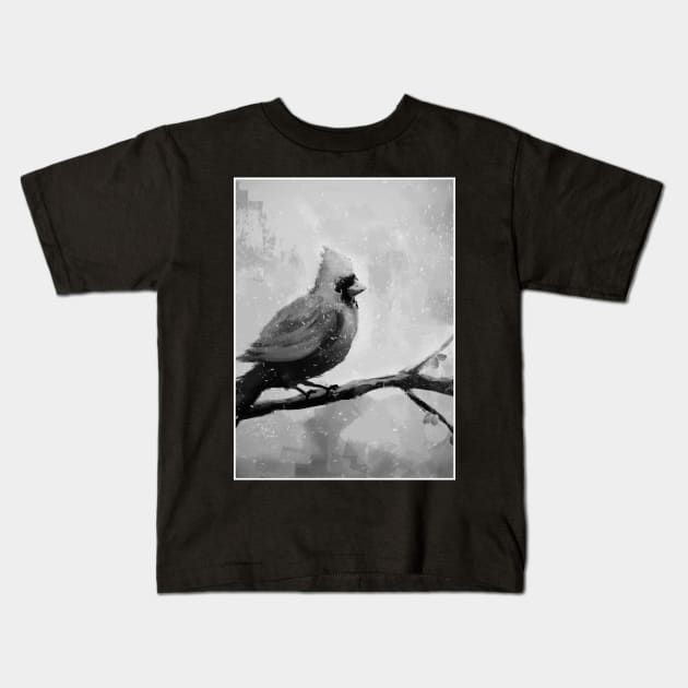 Cardinal BW Kids T-Shirt by AidanJWar